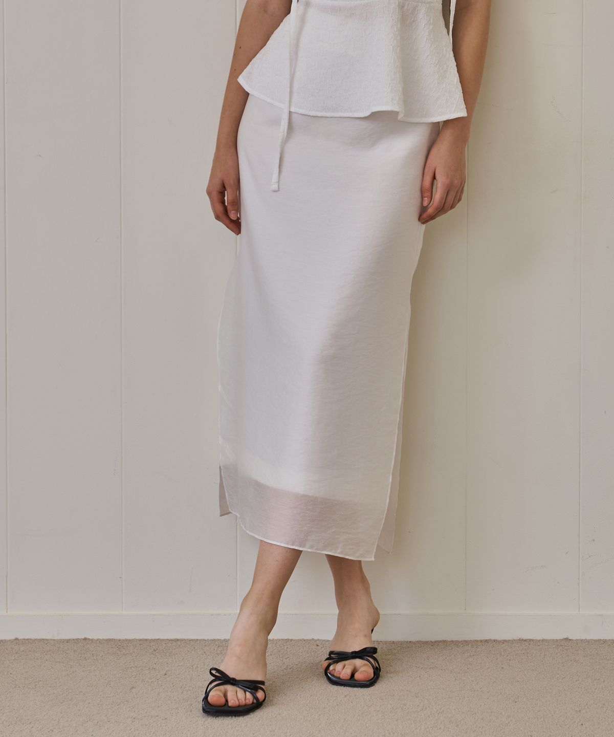 플로브(FLOVE) SHEER SKIRT VERSION 3_WH
