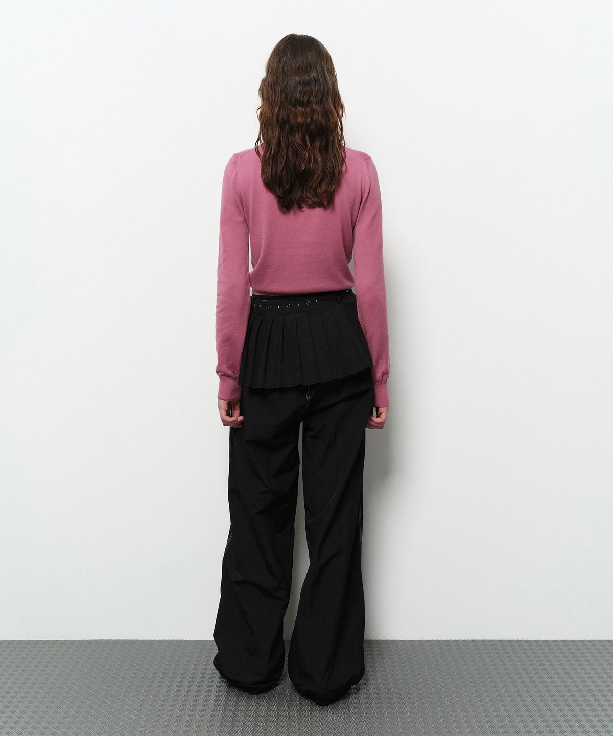 다이애그널(DIAGONAL) PLEATS WRAP SKIRT (black)