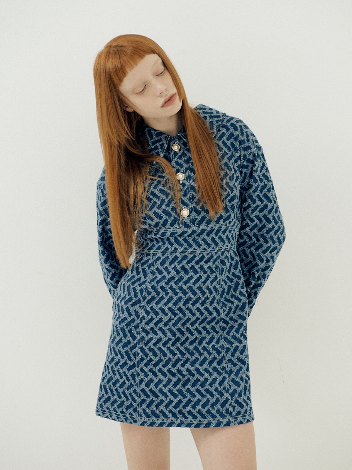비아락테아(VIA LACTEA) Jacquard Denim Dress