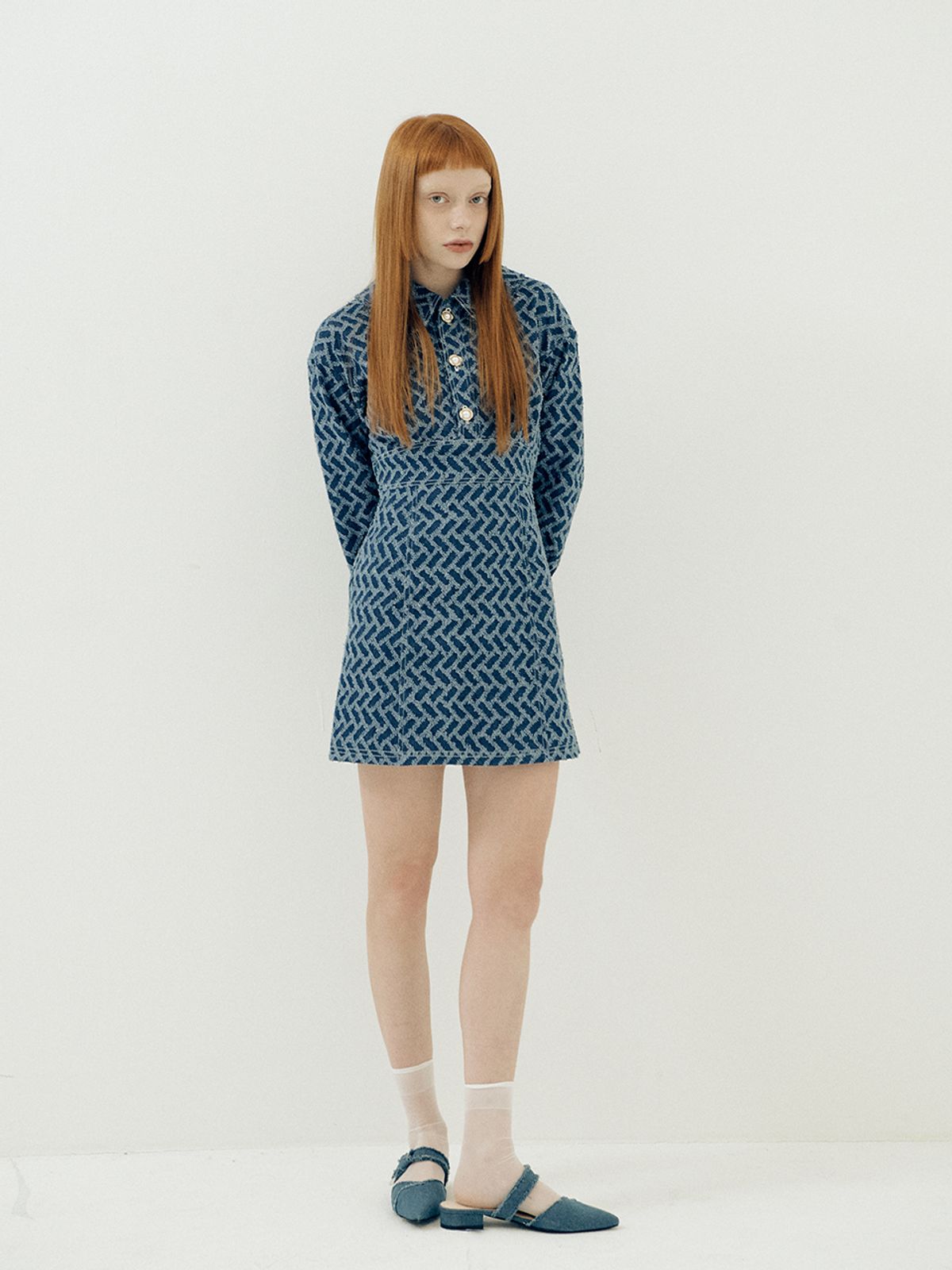 비아락테아(VIA LACTEA) Jacquard Denim Dress