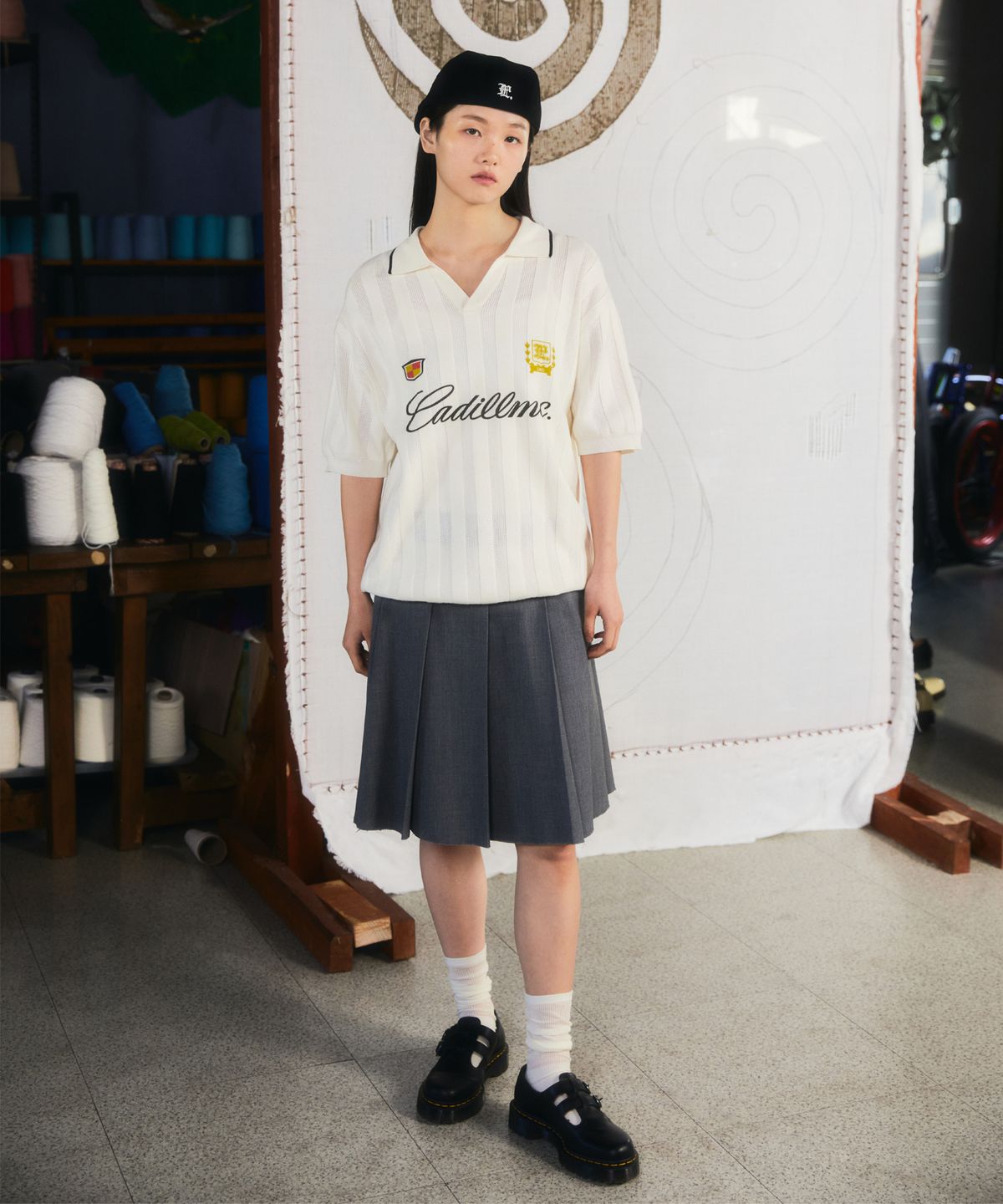 엘엠씨(LMC) MESH KNIT POLO SHIRT brown