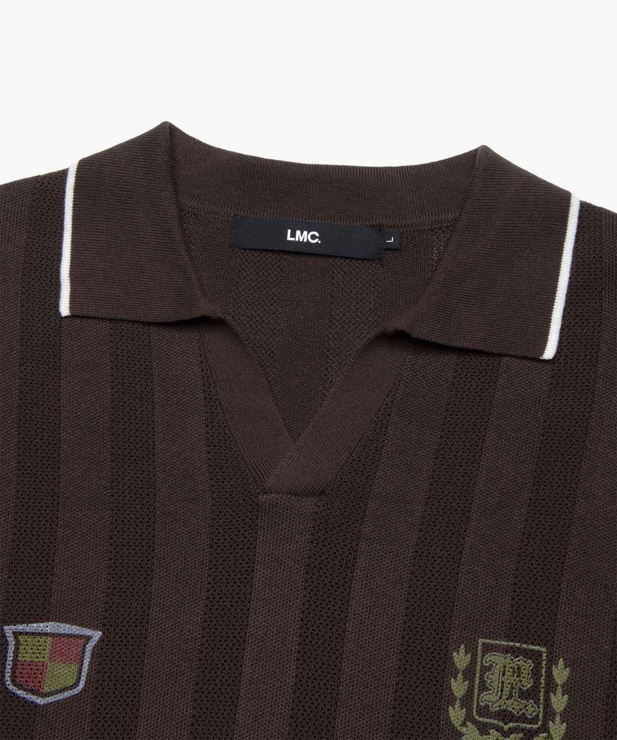 엘엠씨(LMC) MESH KNIT POLO SHIRT brown