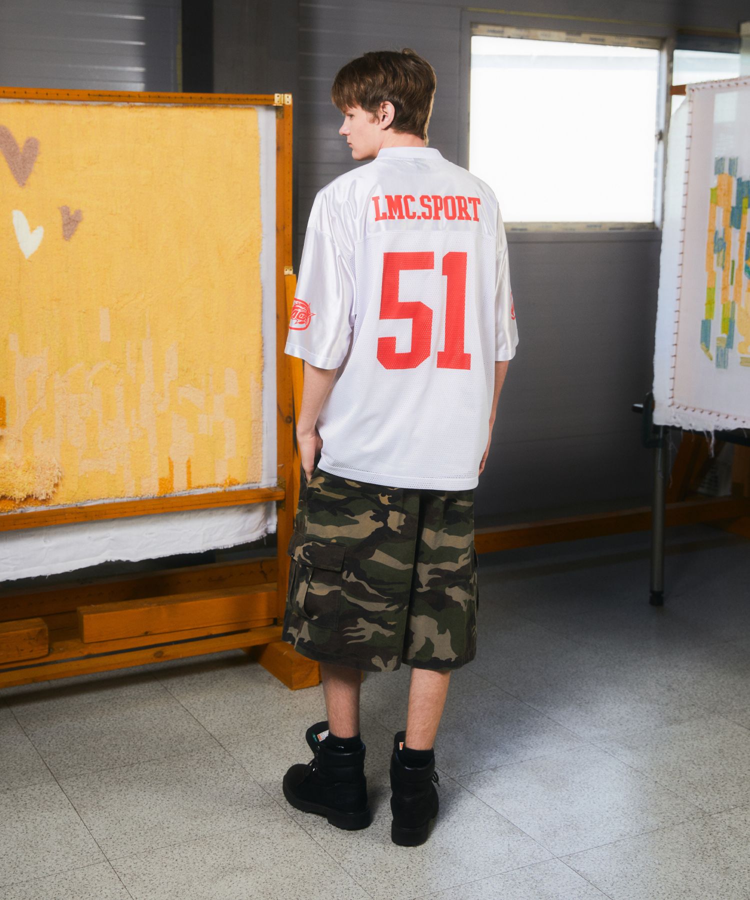 Tシャツ・カットソー LMC STAR FOOTBALL JERSEY white 0LM45STS504WHT STAR FOOTBALL JERSEY white - LMC | 엘엠씨