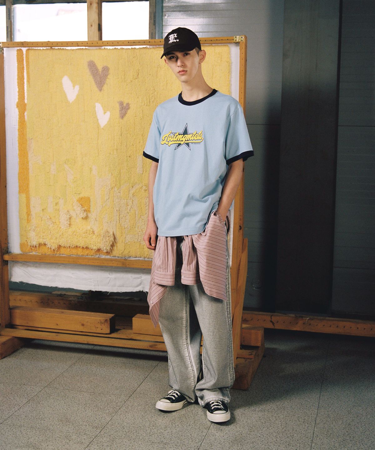 엘엠씨(LMC) NEW CLASSIC LOGO SHEER SHIRT blue