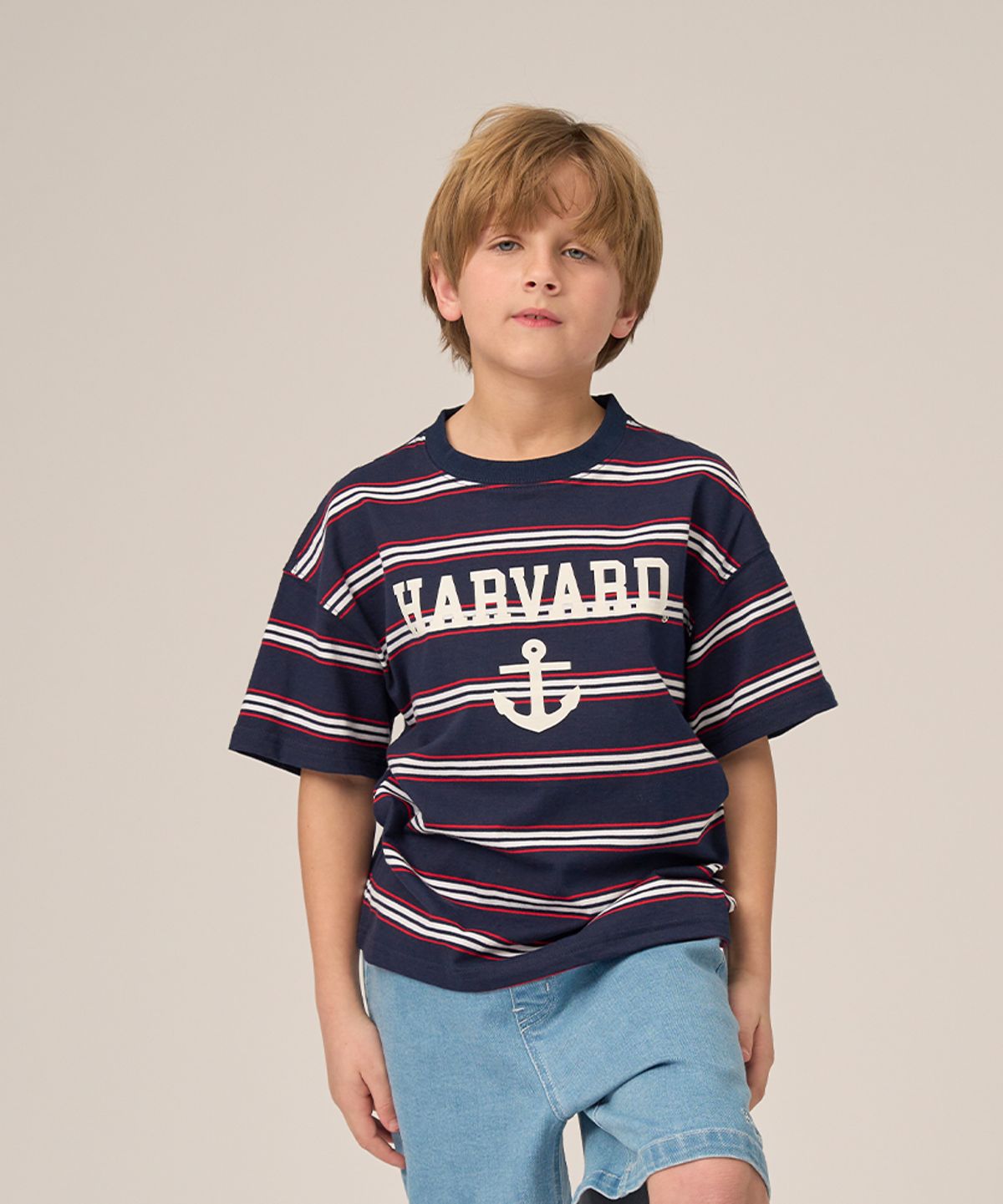 하버드 키즈(HARVARD KIDS) 하버드 스트라이프 티셔츠 HJPTHSD24080