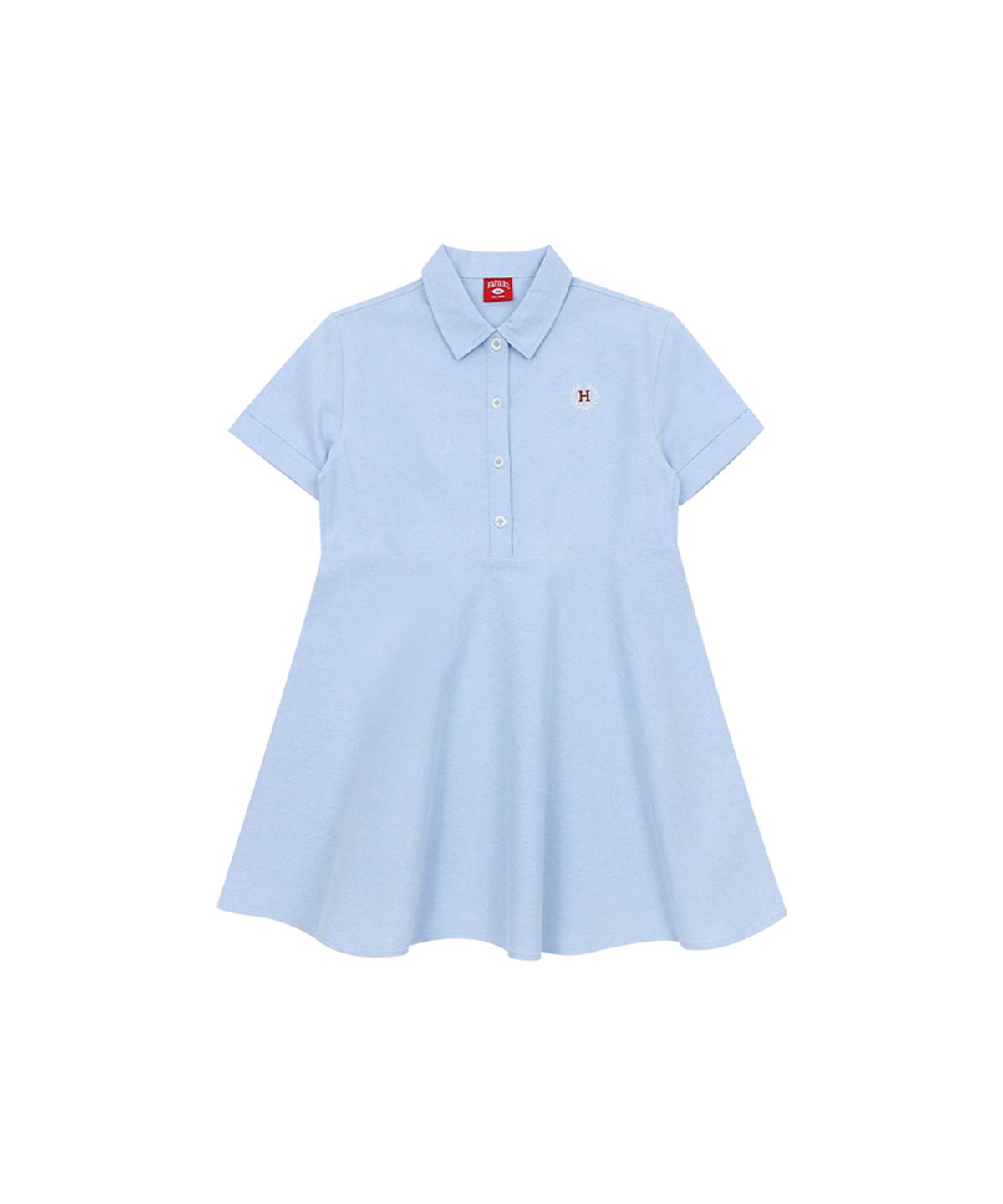 하버드 키즈(HARVARD KIDS) 헤리티지 우븐 반팔 셔츠 원피스 HJCCOPD24063