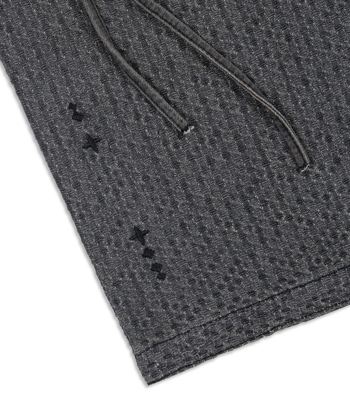 엑스톤즈(XTONZ) XP282 스퀘어 자카드 버뮤다 데님 팬츠 (DEEP GRAY)
