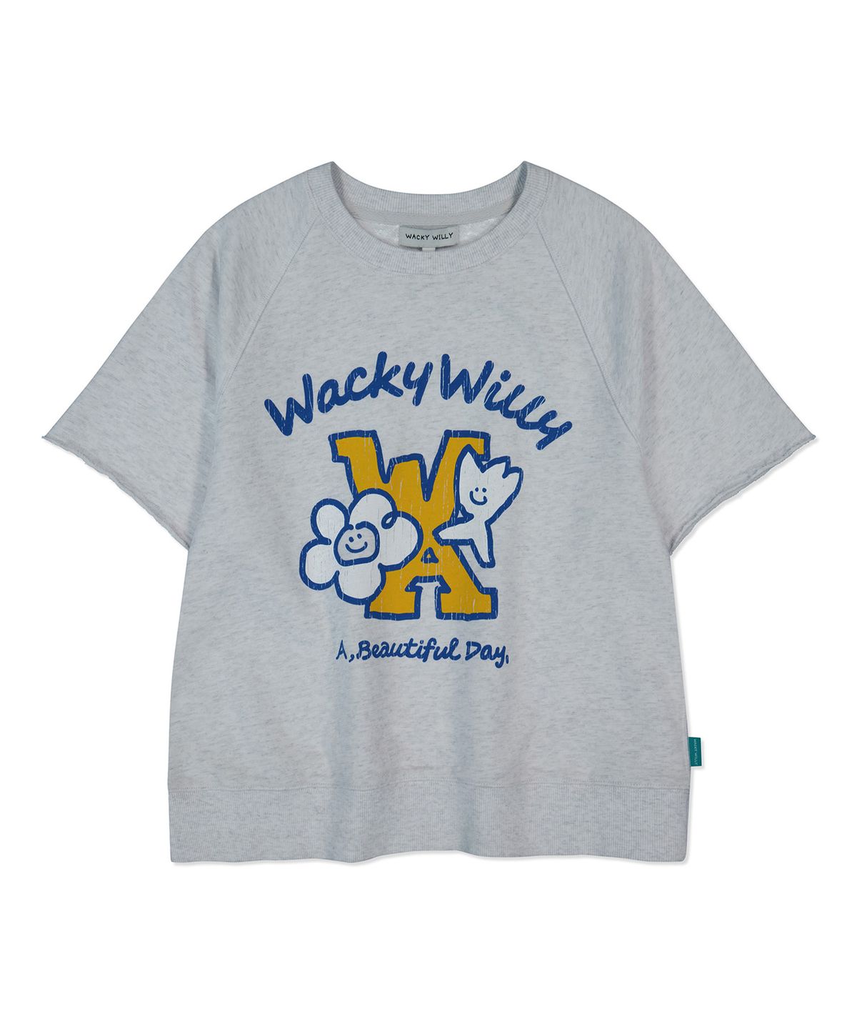 와키윌리(WACKY WILLY) 우먼스 키키 앤 릴리 스웻 반팔티셔츠 라이트그레이