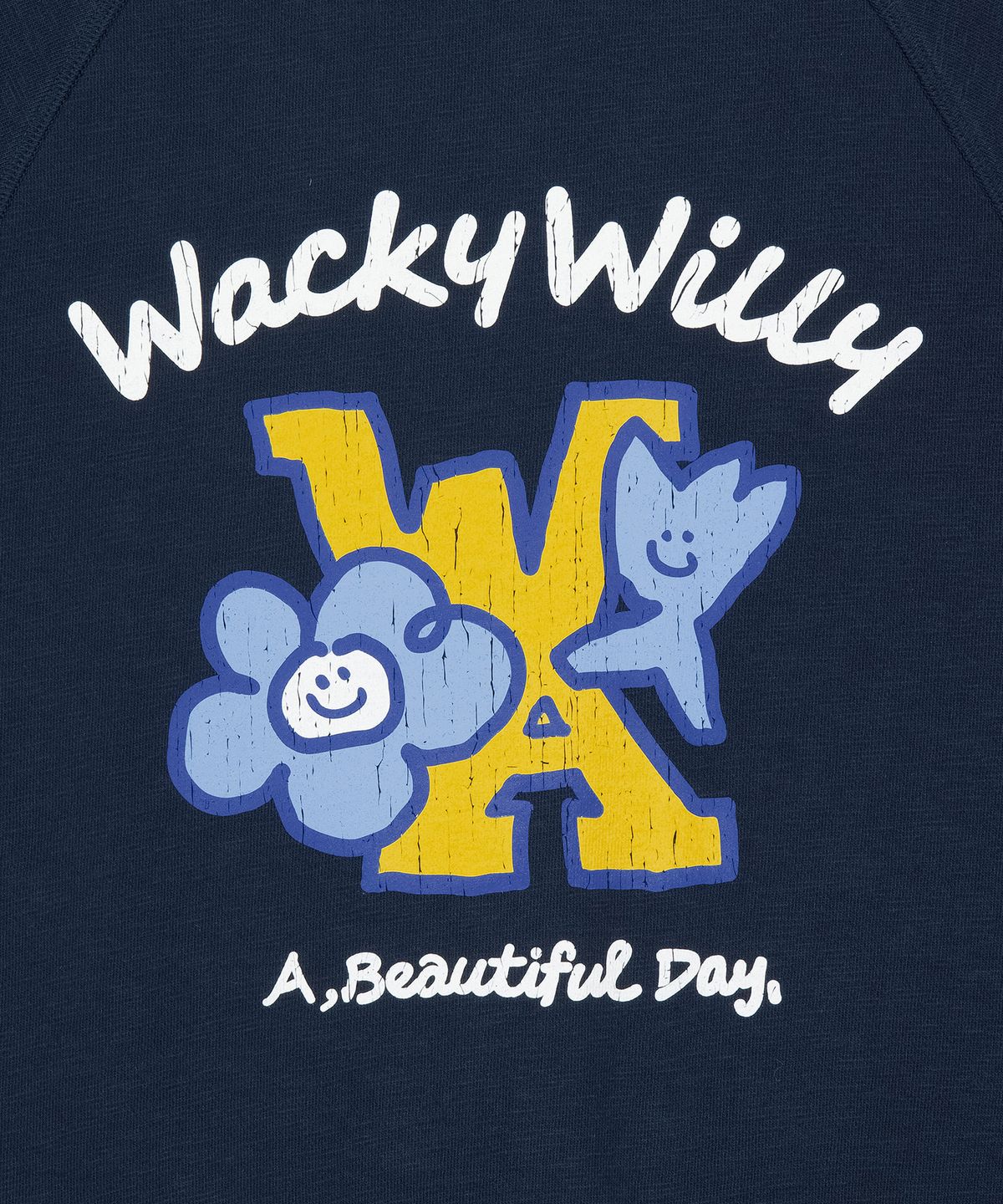 와키윌리(WACKY WILLY) 우먼스 키키 앤 릴리 스웻 반팔티셔츠 다크네이비