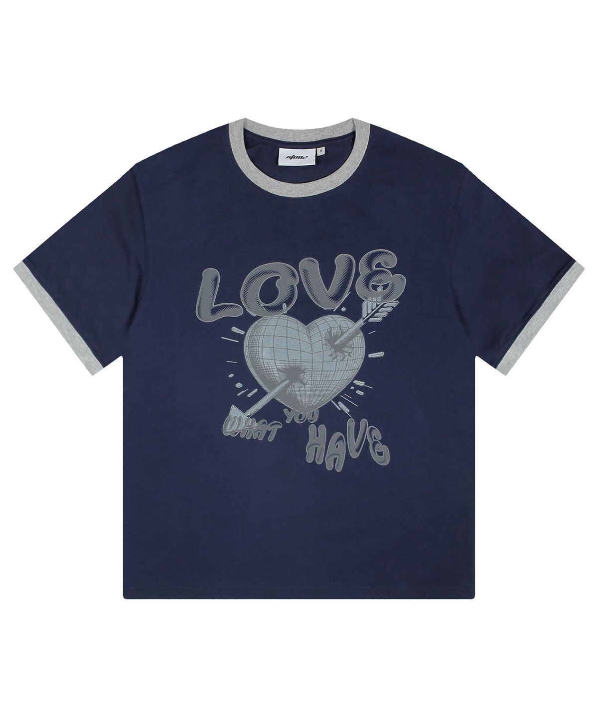 엑스톤즈(XTONZ) XTT137 피어스 베이식 링거 티셔츠 (NAVY)