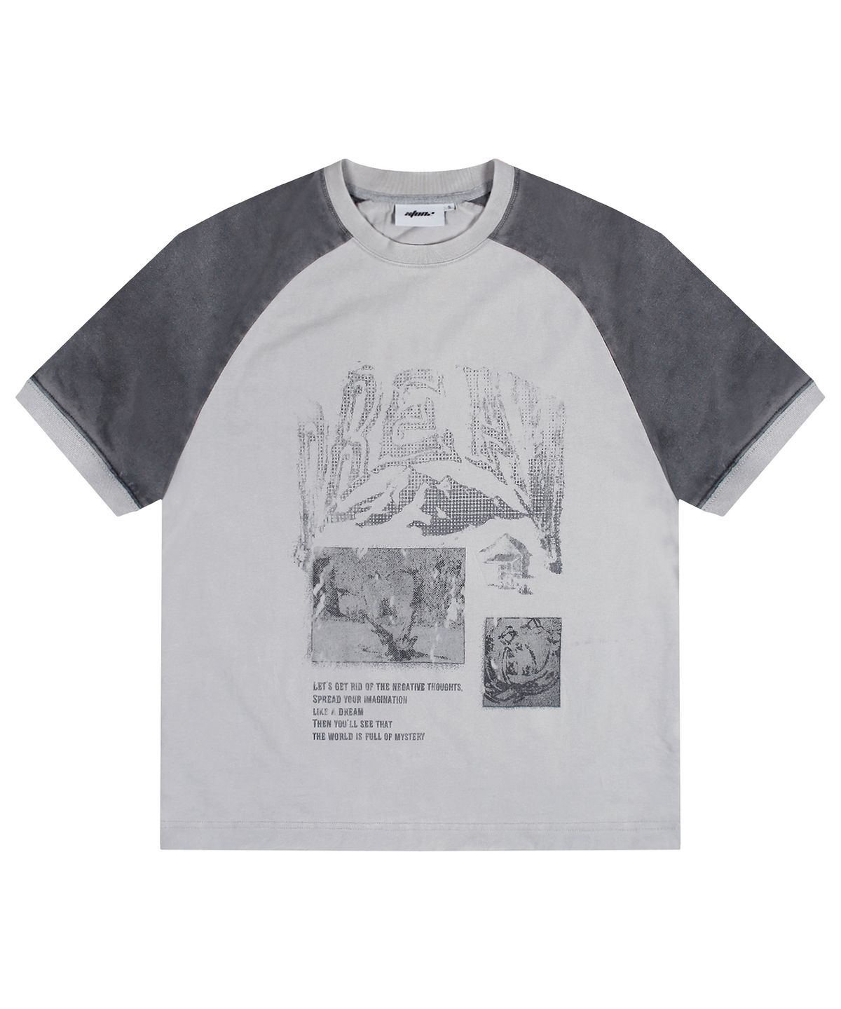 엑스톤즈(XTONZ) XTT138 케이트 페이딩 래글런 티셔츠 (GRAY)