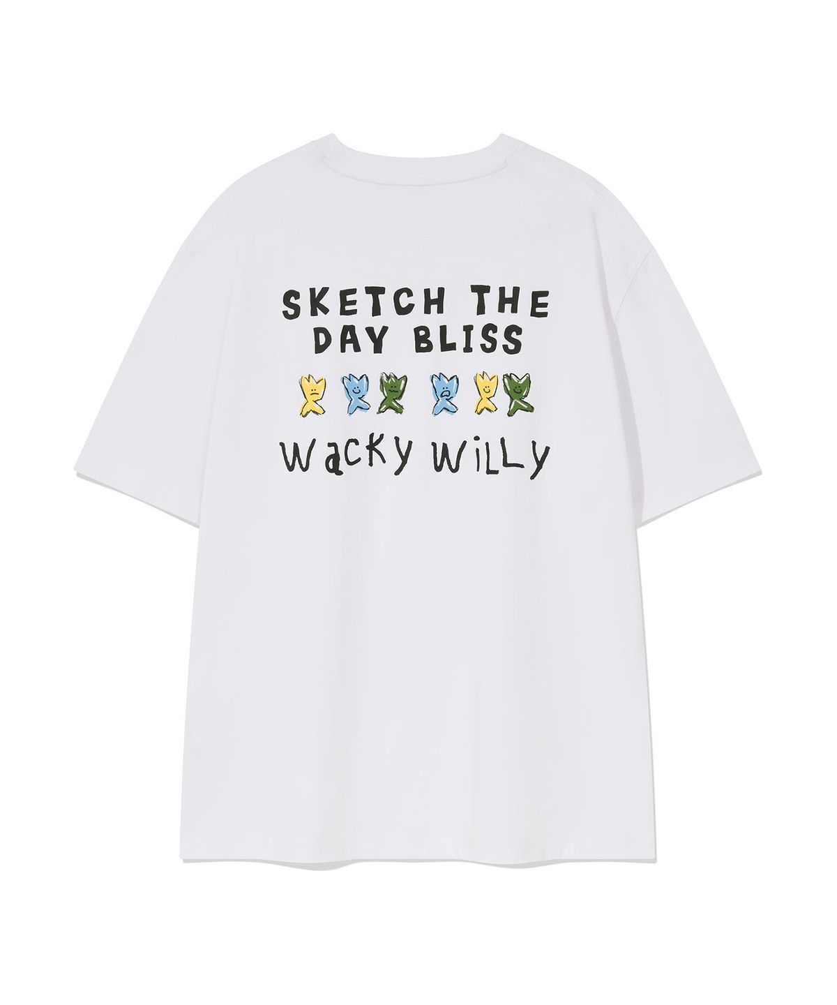 와키윌리(WACKY WILLY) 키키 타이포 그래픽 반팔 티셔츠 화이트