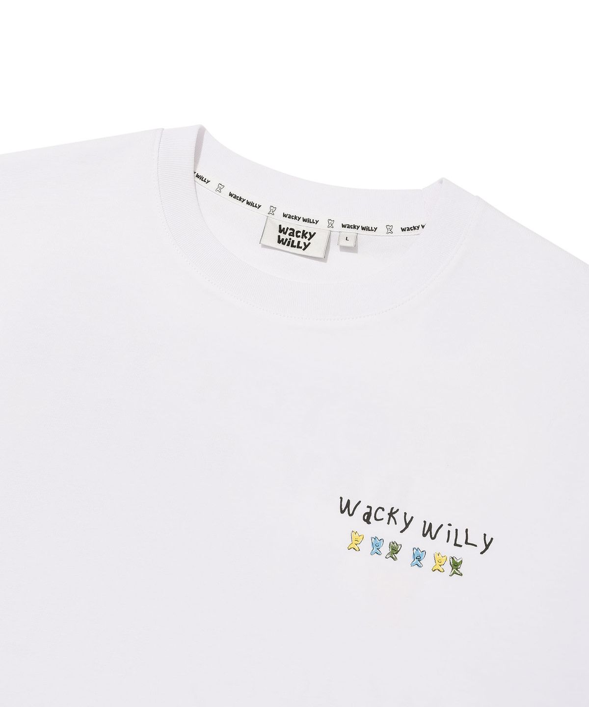 와키윌리(WACKY WILLY) 키키 타이포 그래픽 반팔 티셔츠 화이트