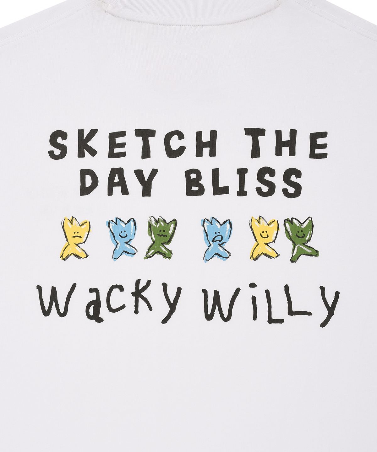 와키윌리(WACKY WILLY) 키키 타이포 그래픽 반팔 티셔츠 화이트