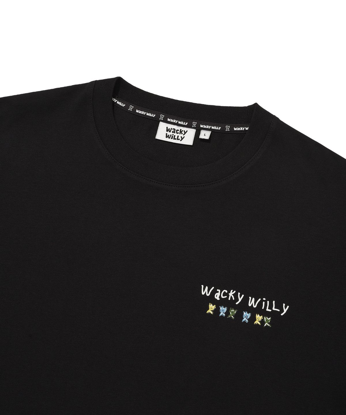 와키윌리(WACKY WILLY) 키키 타이포 그래픽 반팔 티셔츠 블랙