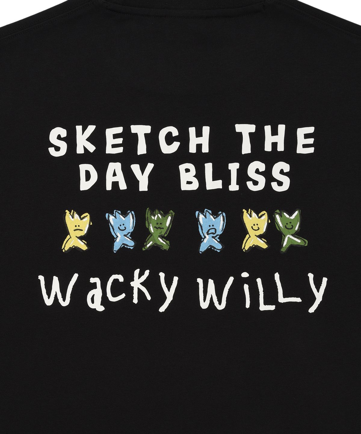 와키윌리(WACKY WILLY) 키키 타이포 그래픽 반팔 티셔츠 블랙
