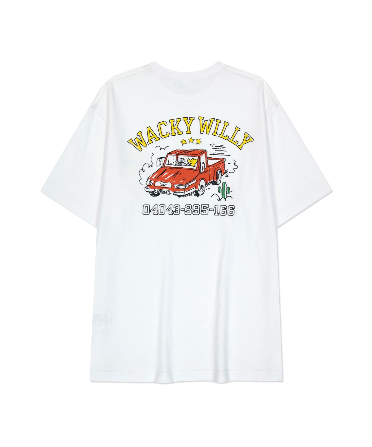 와키윌리(WACKY WILLY) 키키 드라이빙 그래픽 반팔 티셔츠 화이트