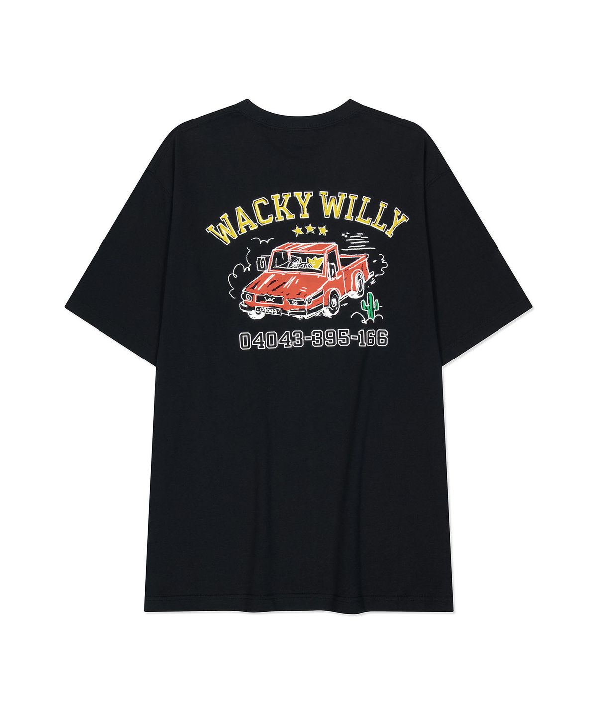 와키윌리(WACKY WILLY) 키키 드라이빙 그래픽 반팔 티셔츠 블랙