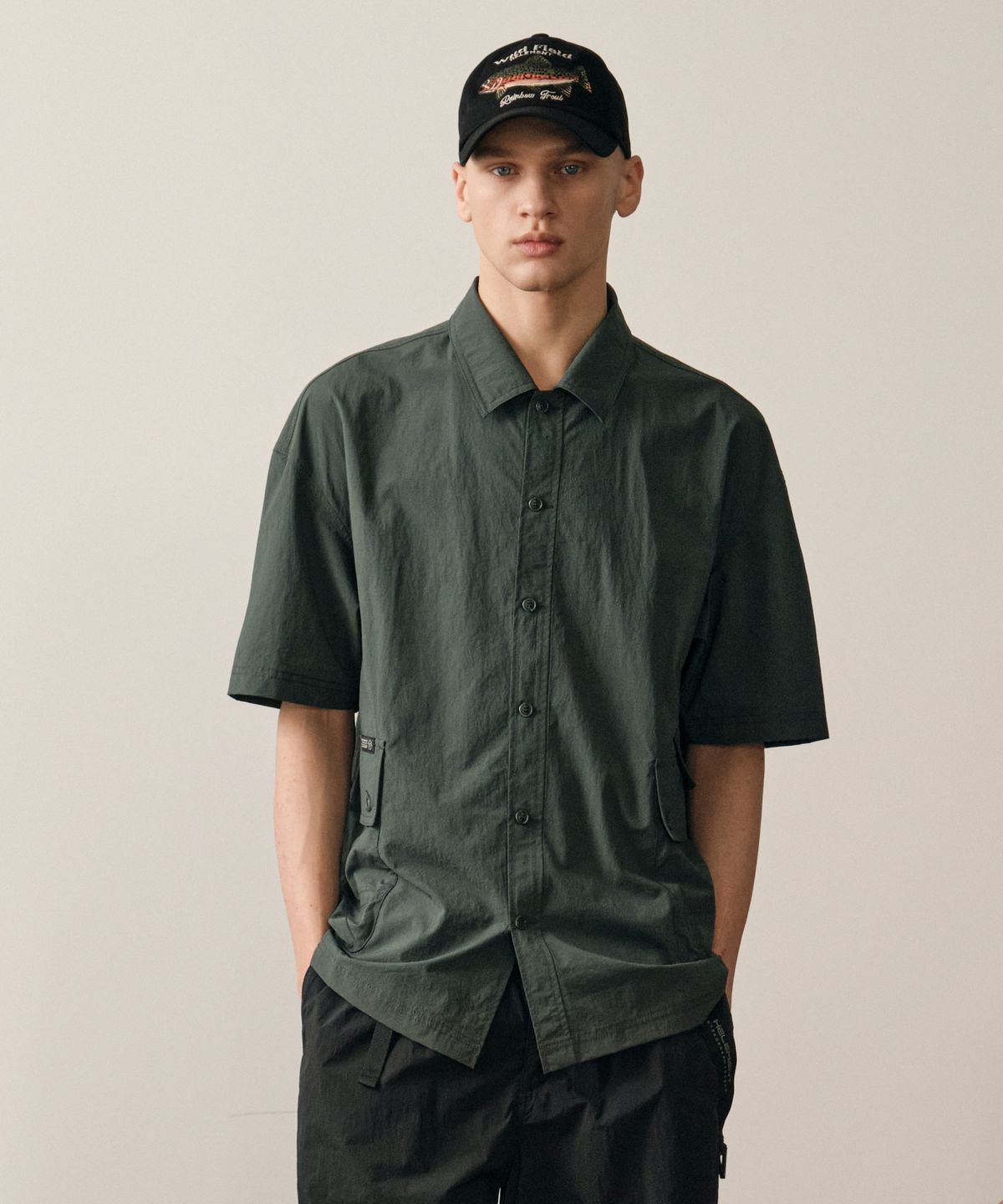 힐리먼트(HELEMENT) 더블 훅 빅포켓 반팔셔츠 (MOSS GREEN)