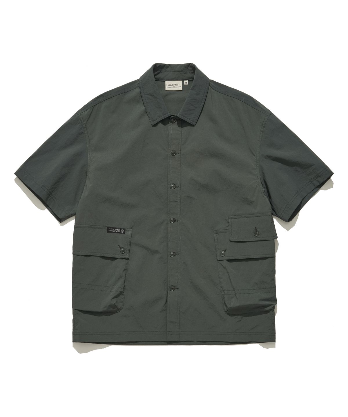 힐리먼트(HELEMENT) 더블 훅 빅포켓 반팔셔츠 (MOSS GREEN)