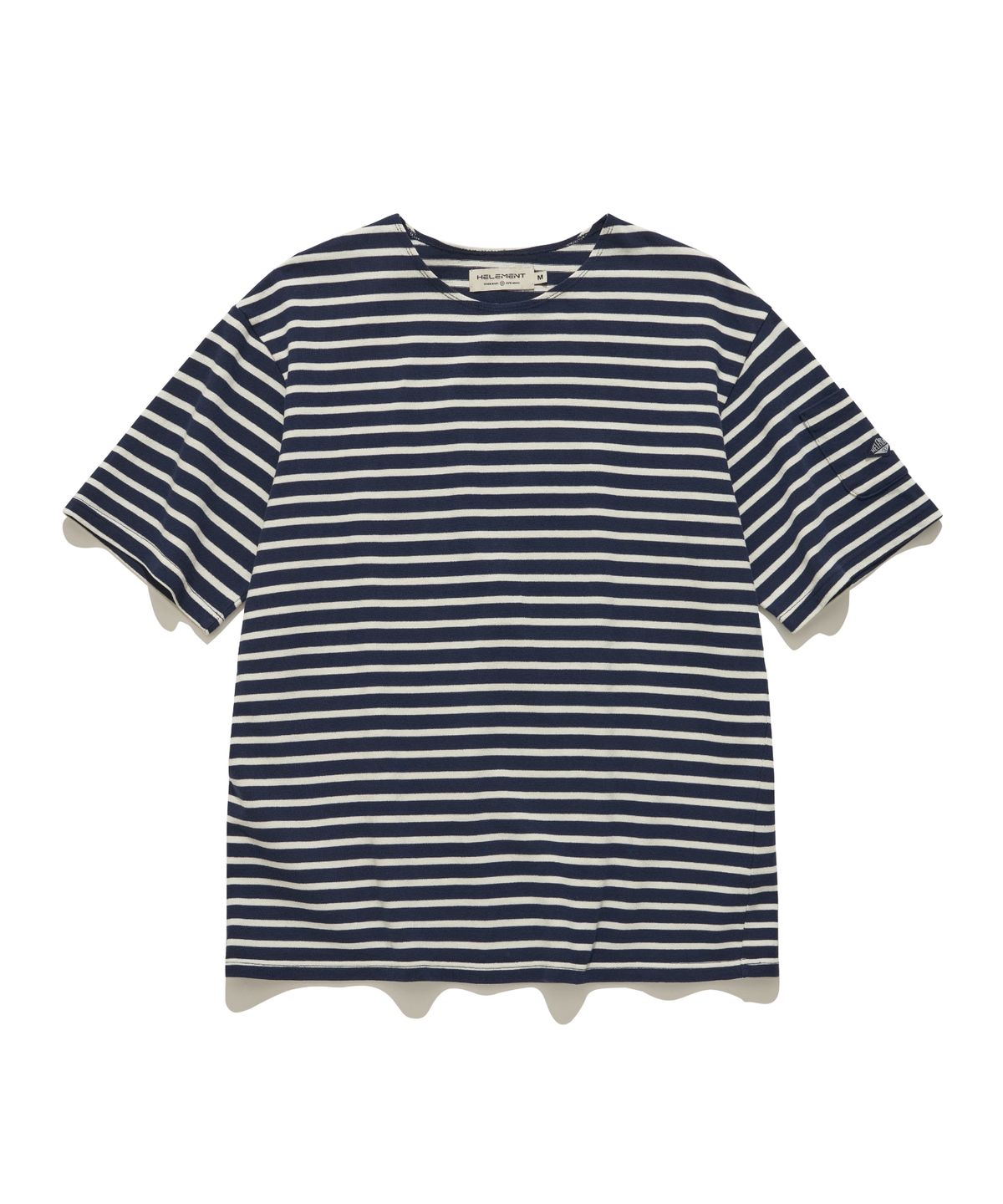 힐리먼트(HELEMENT) 피그먼트 스트라이프 반팔티셔츠 (NAVY)