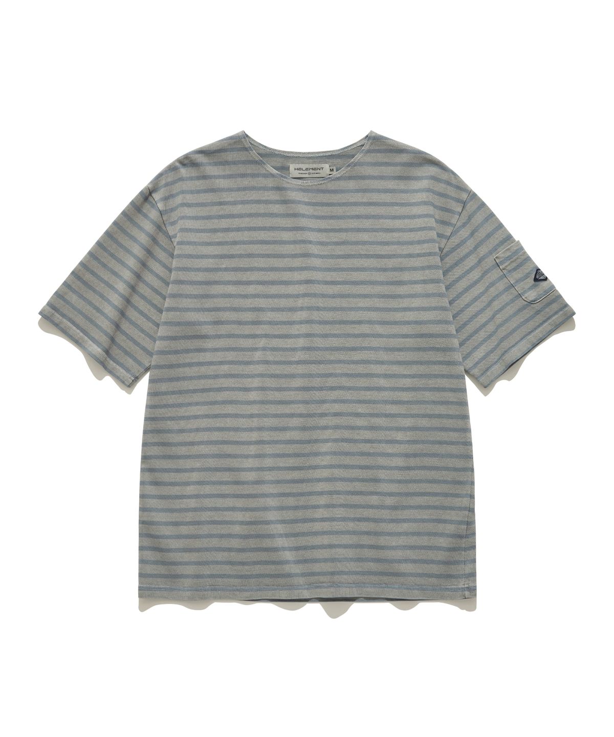힐리먼트(HELEMENT) 피그먼트 스트라이프 반팔티셔츠 (GREY)
