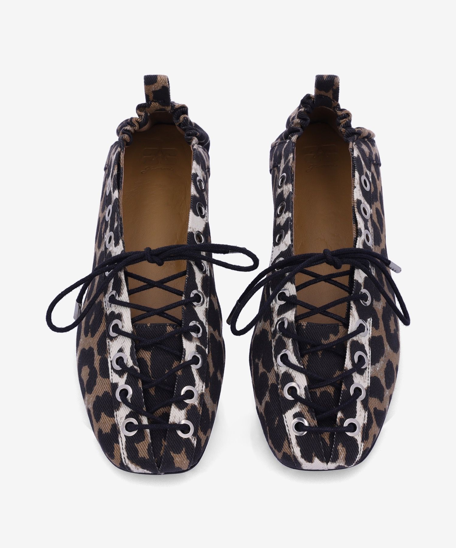 MUSINSA公式 | GANNI アイレットレースアップバレリーナデニムプリント