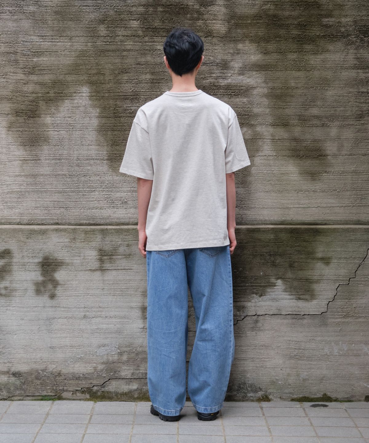 홀리선(HORLISUN) Lawrence Short Sleeve T-shirt Melange Beige