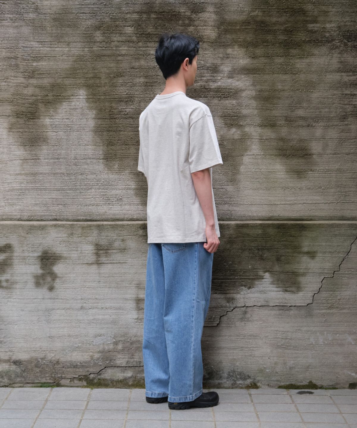 홀리선(HORLISUN) Lawrence Short Sleeve T-shirt Melange Beige