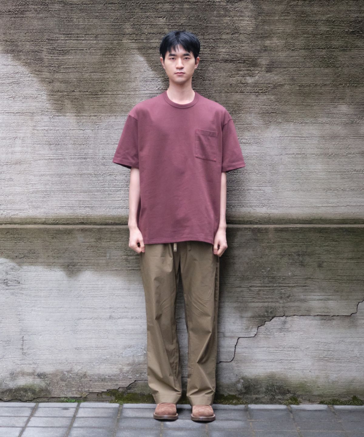 홀리선(HORLISUN) Lawrence Short Sleeve T-shirt Burgundy