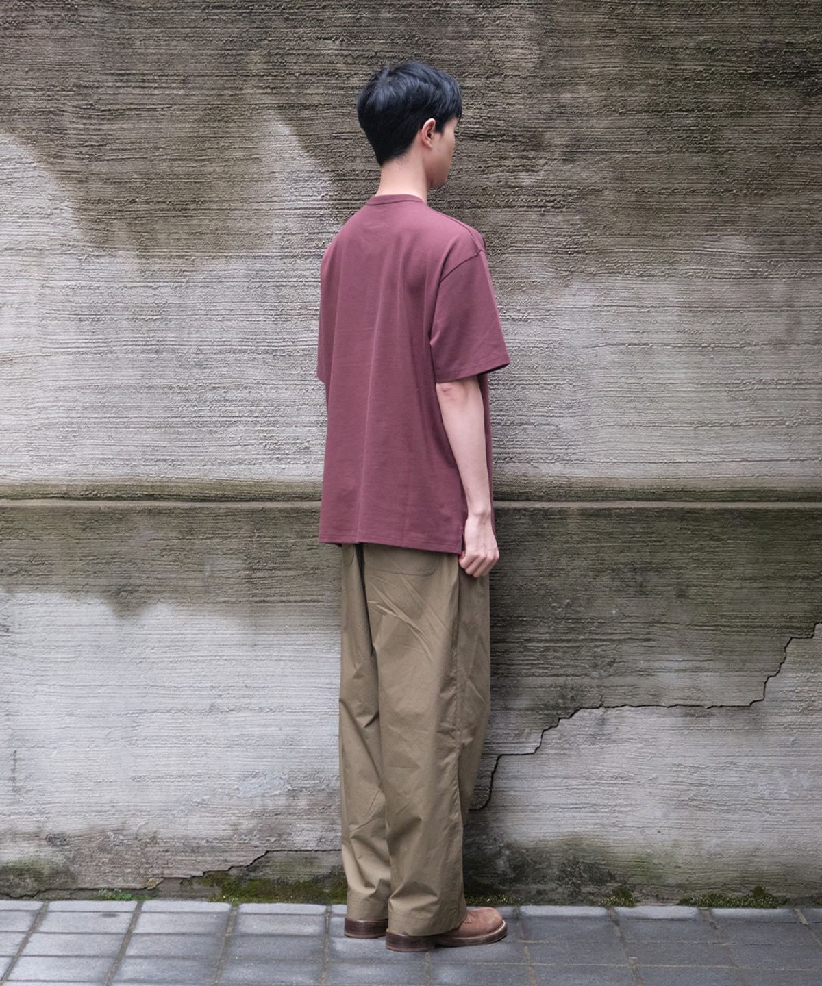 홀리선(HORLISUN) Lawrence Short Sleeve T-shirt Burgundy