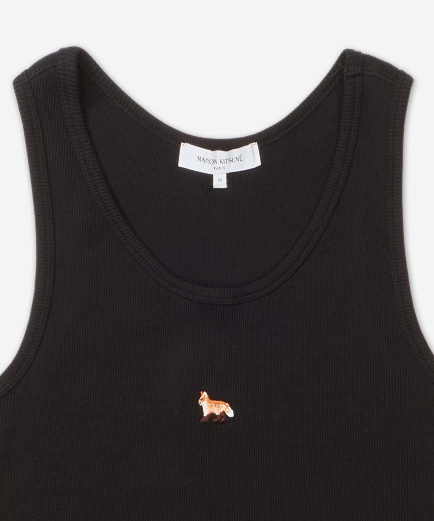 MUSINSA | MAISON KITSUNE Baby Fox Ribbed Tank Top - Black
