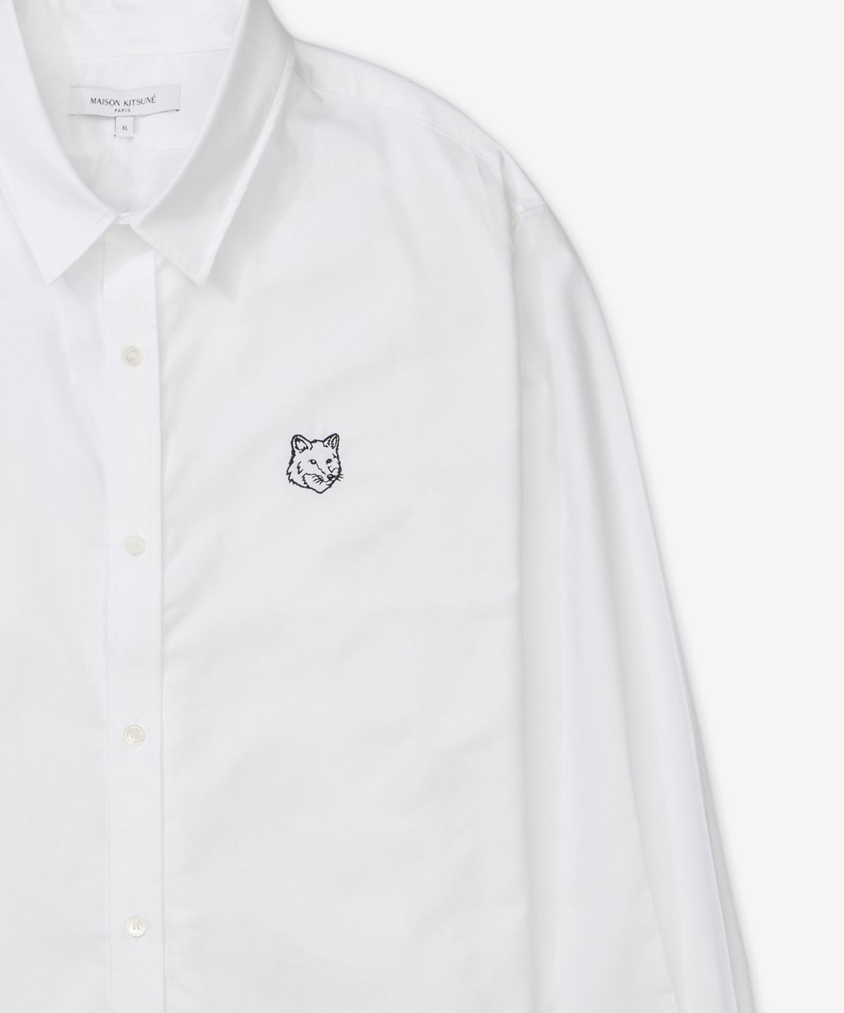 메종 키츠네(MAISON KITSUNE) 컨투어 폭스 헤드 스케이트 셔츠 - 화이트 / MM00405WC5012P100