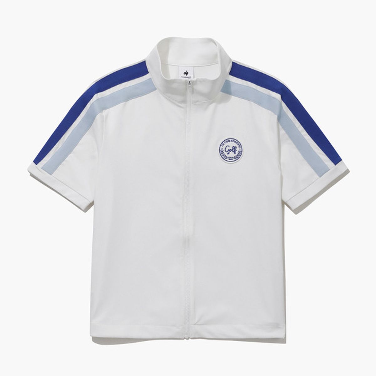 르꼬끄 골프(LECOQ GOLF) 여성 선데이 라인 포인트 반팔 풀집업 점퍼 (GQ122LBL35)