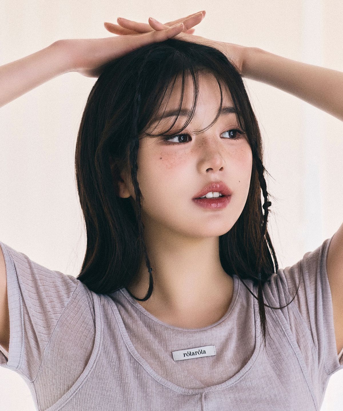 로라로라(ROLAROLA) NUBASIC TENCEL HALF T-SHIRT SET GRAY
