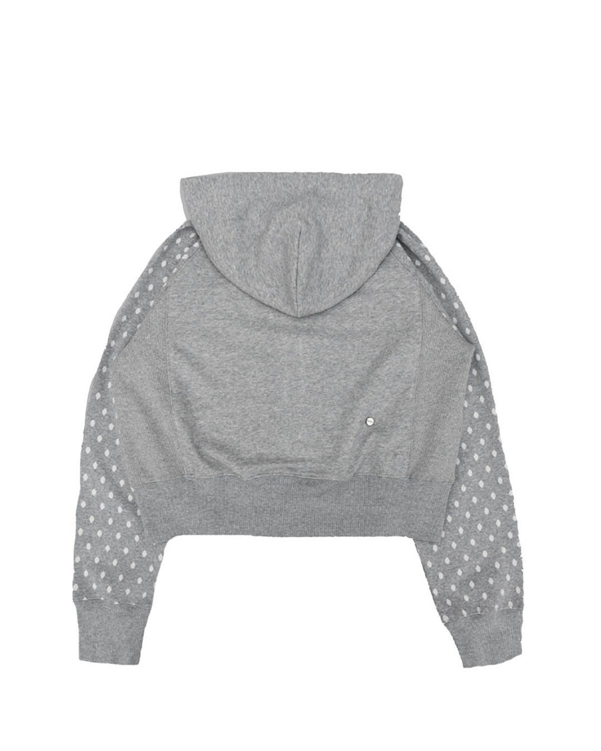 더뮤지엄비지터(THEMUSEUMVISITOR) DOT RAGLAN ZIPUP HOODIE (LIGHT GREY)
