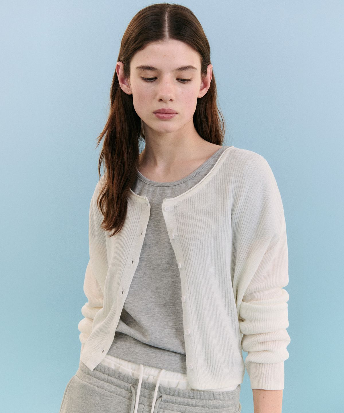 로라로라(ROLAROLA) BASIC LINEN CARDIGAN WHITE