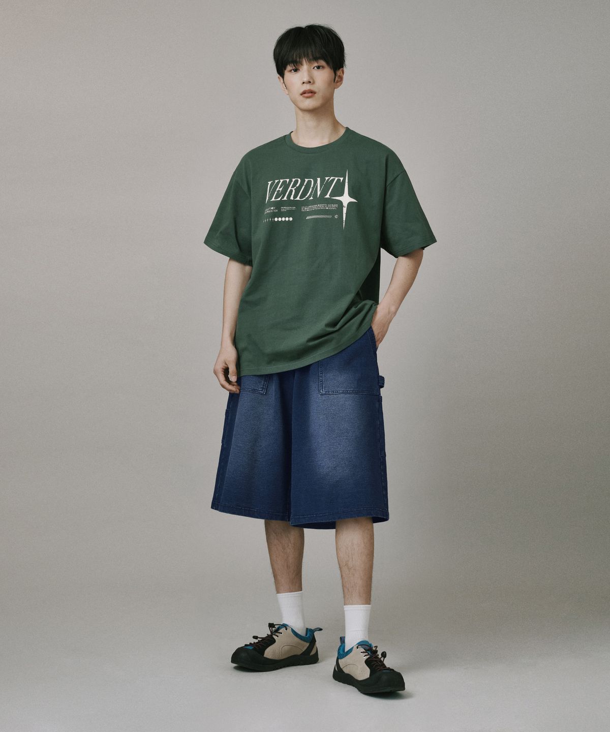 버던트(VERDNT) 카펜터 데님 테리 스웻 버뮤다 쇼츠 [인디고]