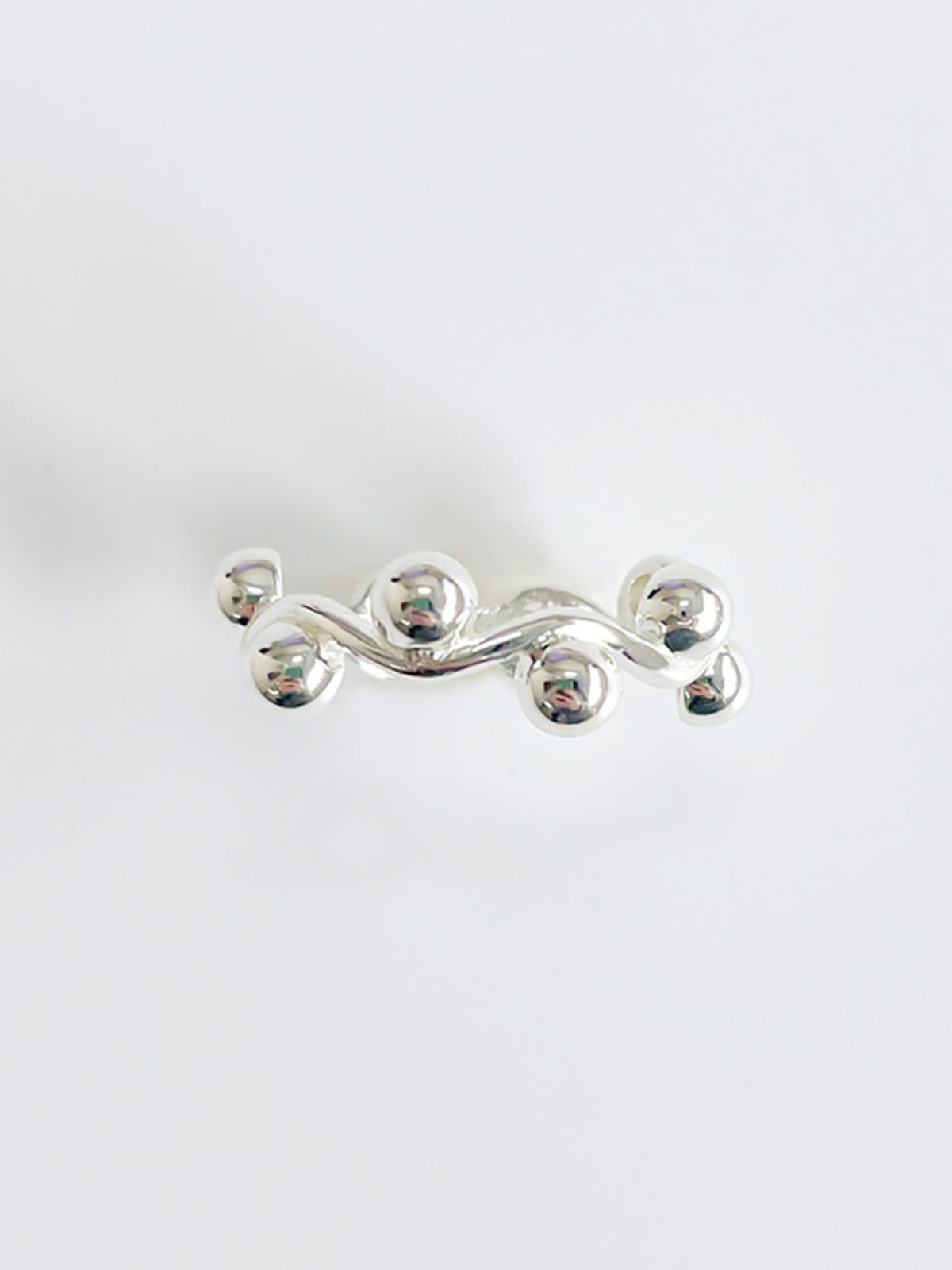 소수(SOSOO) 925 Silver Dot Wave Ring