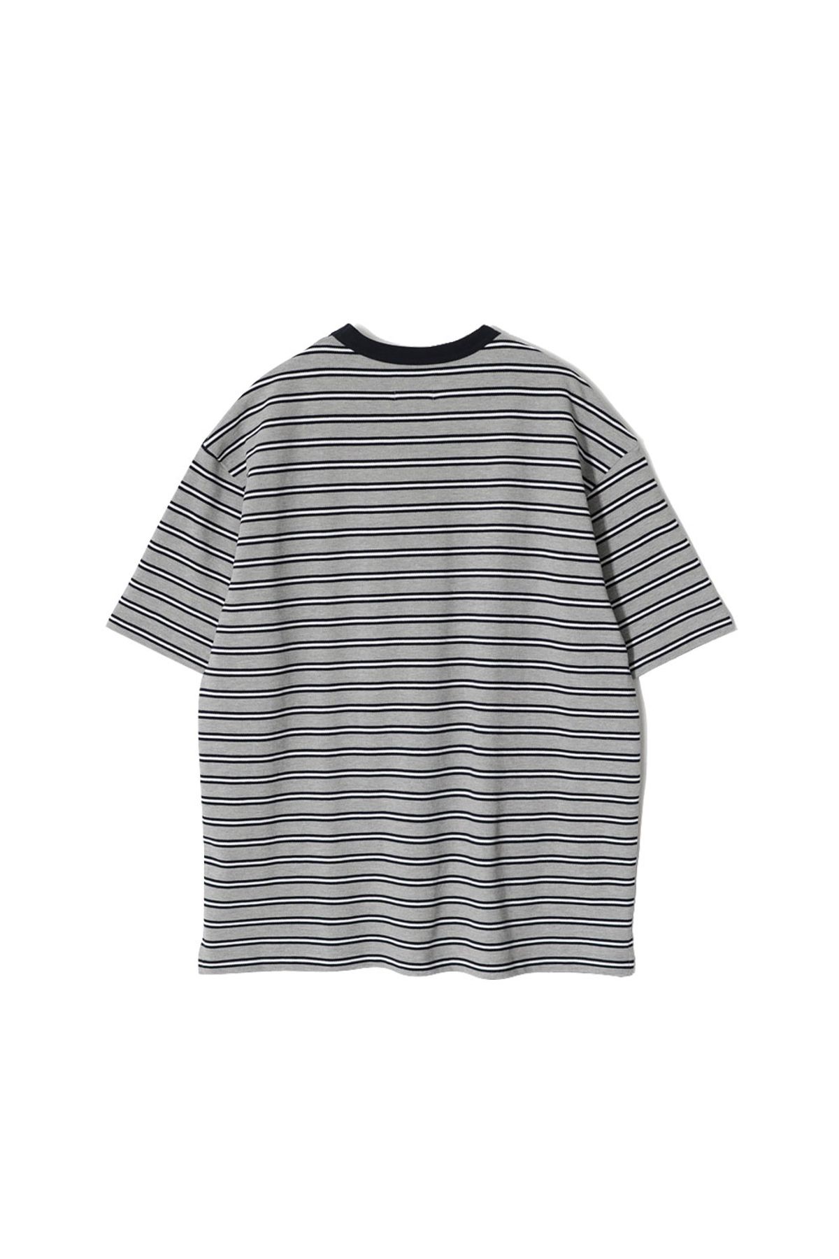 홀리선(HORLISUN) Powell Short Pique Stripe T-shirt Melange Gray