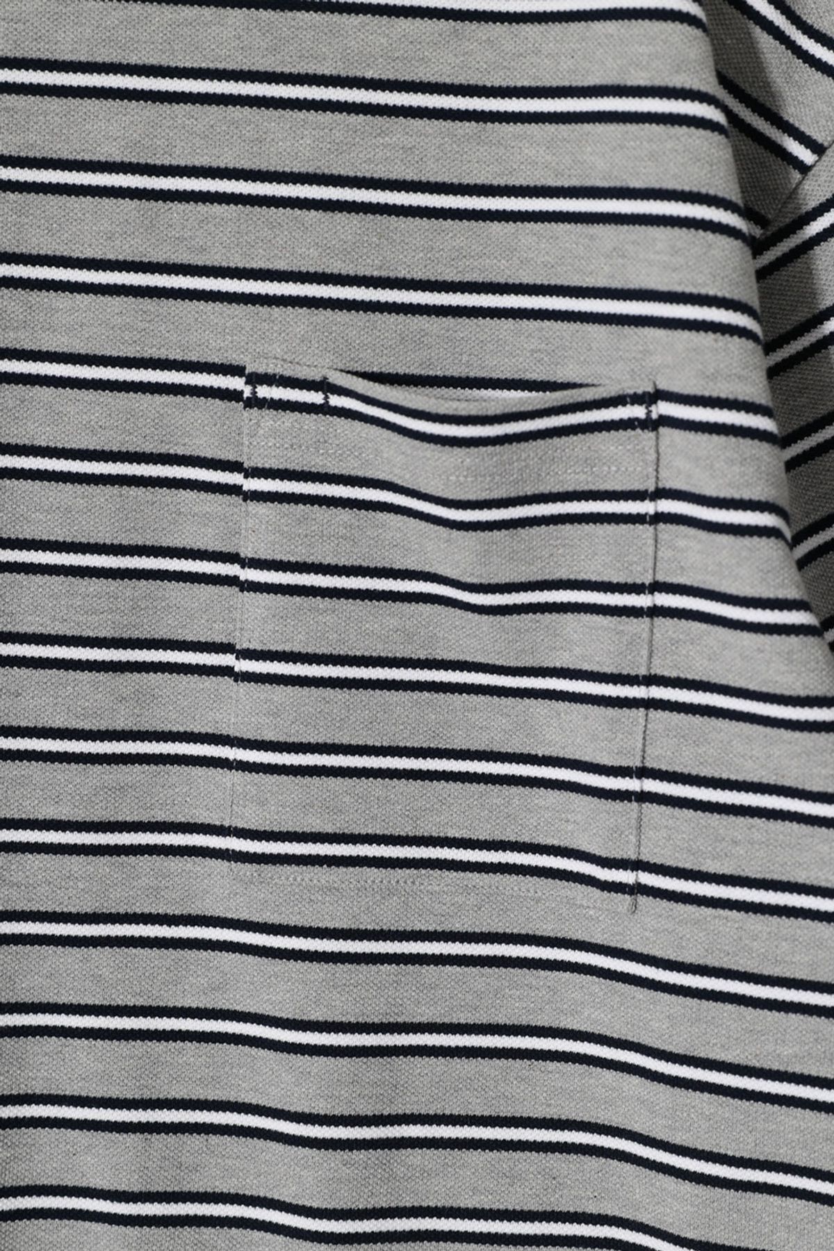 홀리선(HORLISUN) Powell Short Pique Stripe T-shirt Melange Gray