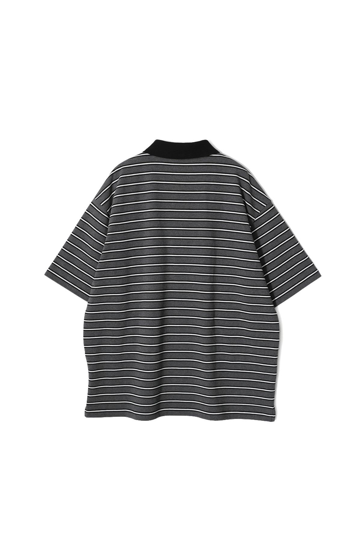 홀리선(HORLISUN) Sumerset Short Multi Stripe Pullover Shirt Melange Charcoal