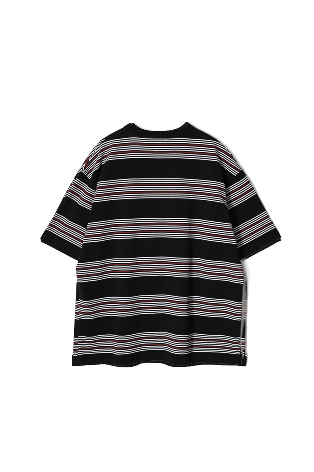 홀리선(HORLISUN) Powell Short Multi Stripe T-shirt Brick