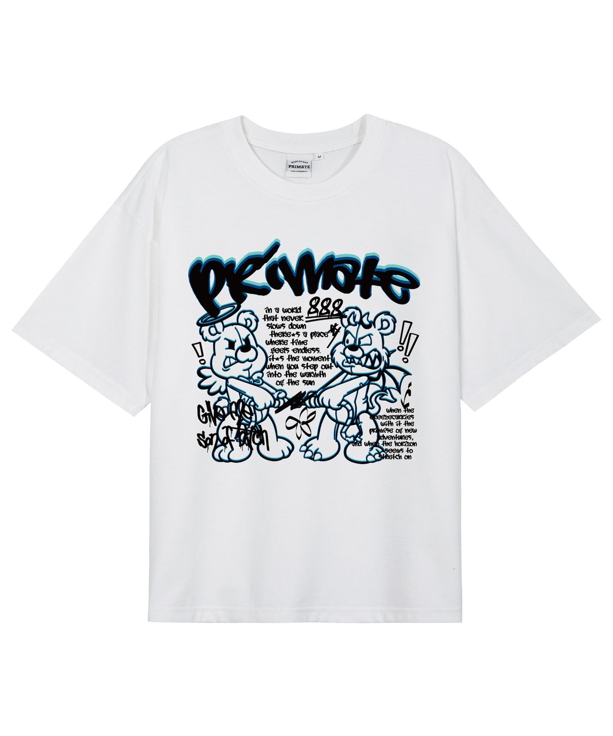 프라임에이트(PRIMATE) [COOL COTTON] PUNKANGEL 오버핏 반팔티셔츠 10 COLORS