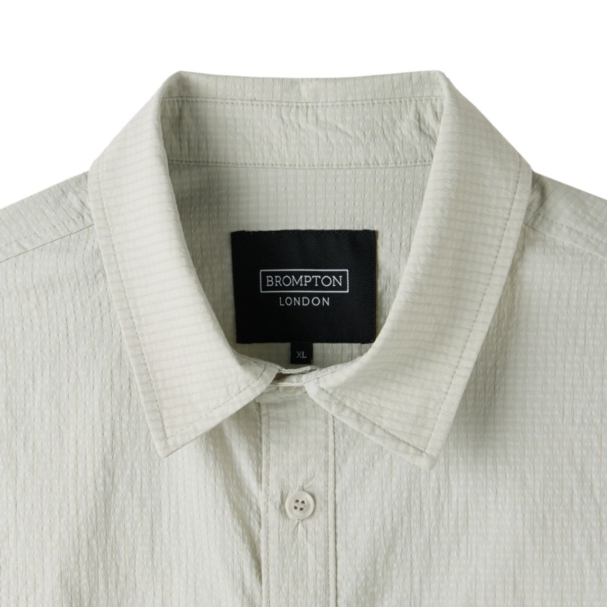 브롬톤 런던(BROMPTON LONDON) POLYESTER SEERSUCKER HALF SLEEVE SHACKET - L/GREY (P252MJK185)