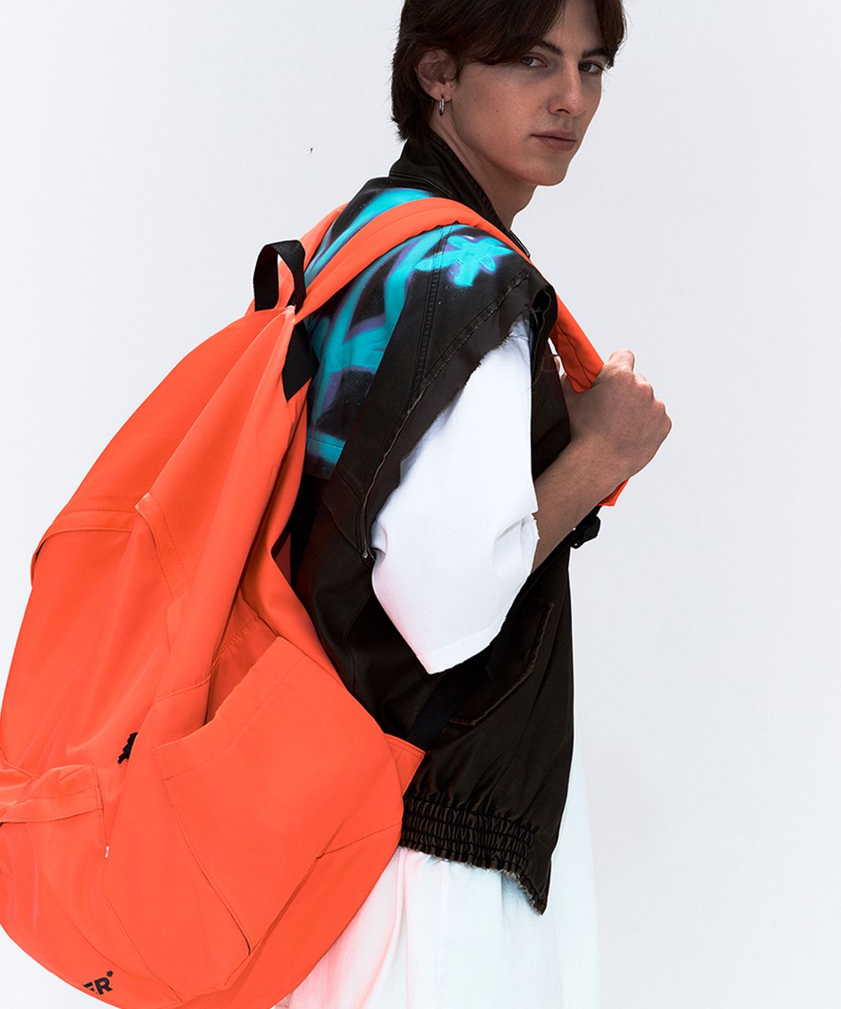 에르에르(ERER) FABRIC BACK BAG Neon Orange