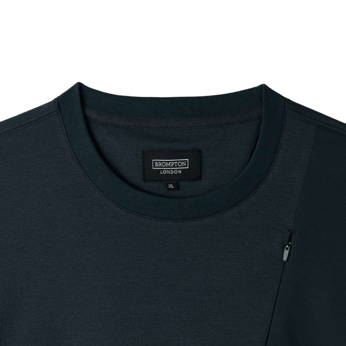 브롬톤 런던(BROMPTON LONDON) WOVEN COLOUR-BLOCKED ECOMADE T-SHIRT - T/BLUE (P252MTS133)
