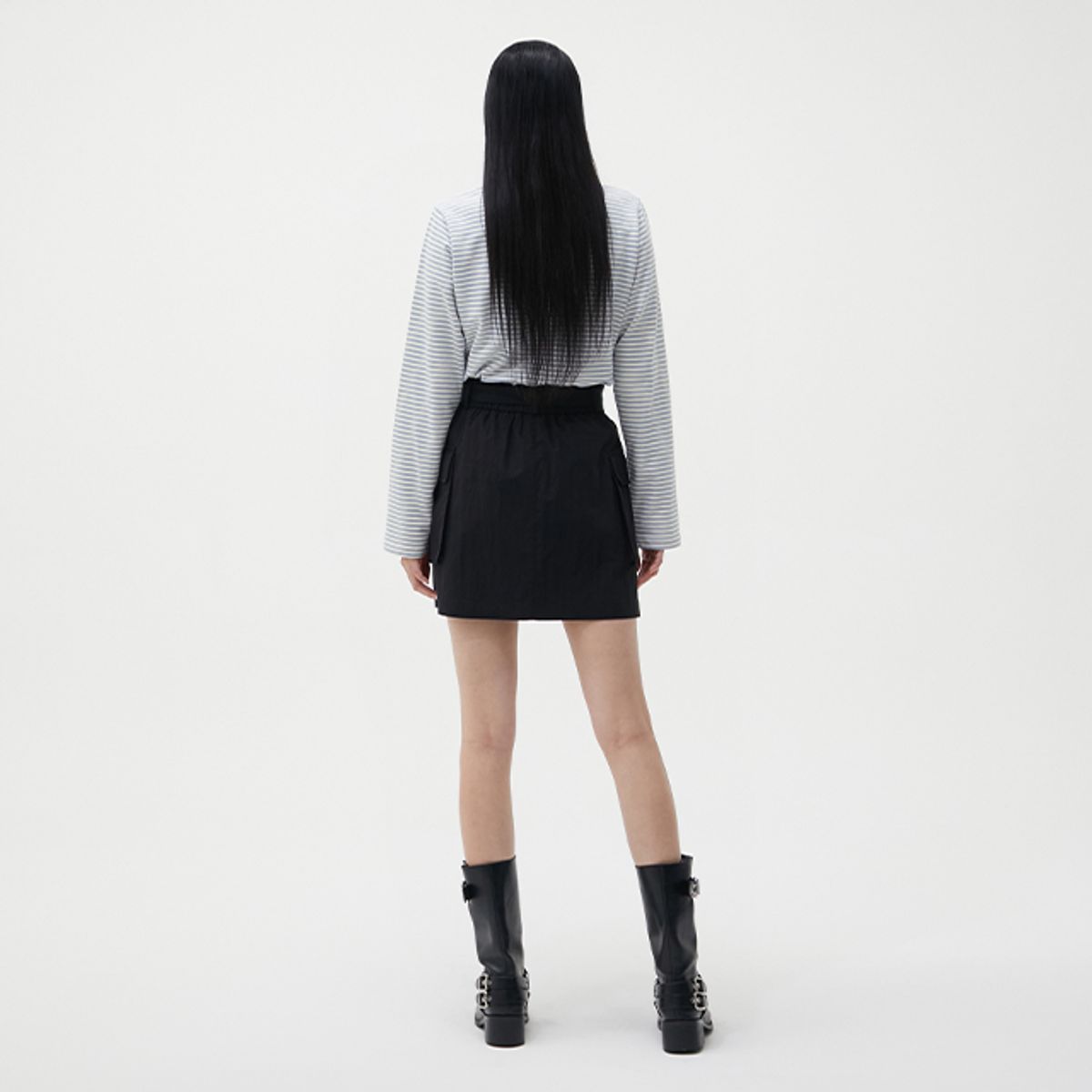 랩(LAP) 코튼 벨티드 카고 미니 스커트 AR1WS260