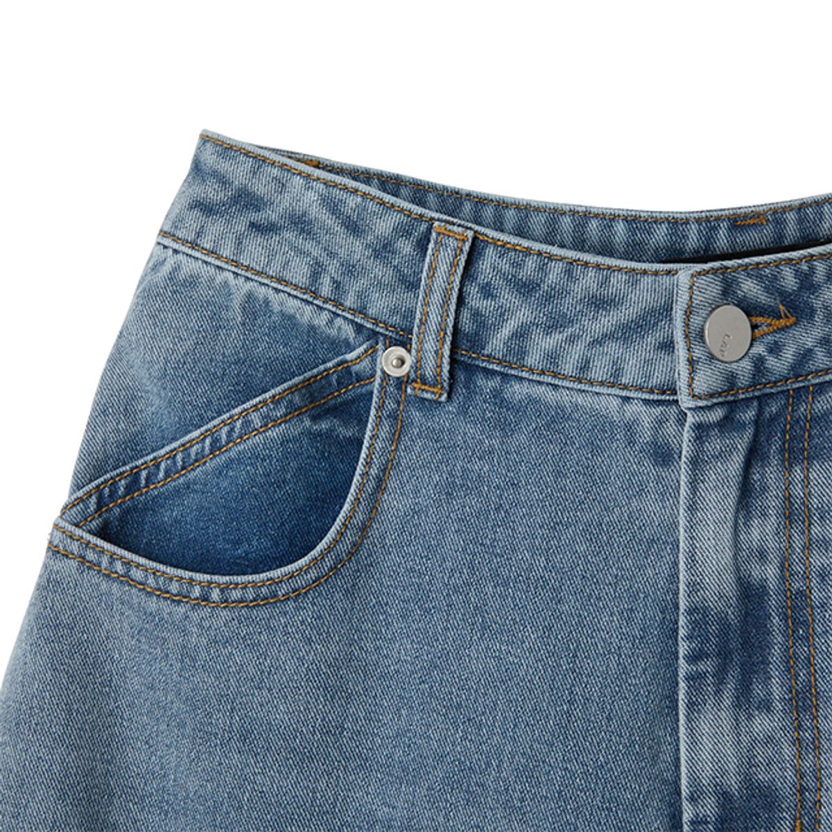 랩(LAP) 워싱 자수 와이드 커브드팬츠 AR1DP271