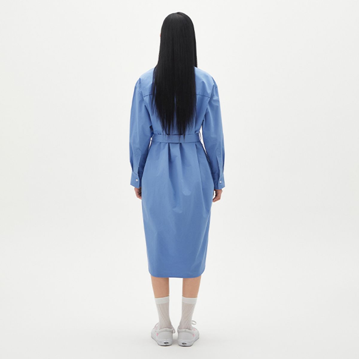 랩(LAP) 끈벨트 트임 롱 셔츠원피스 AR1WO262
